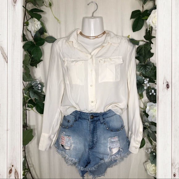 J. Crew Tops - 🌈J. Crew White Silk Button Blouse!🌈